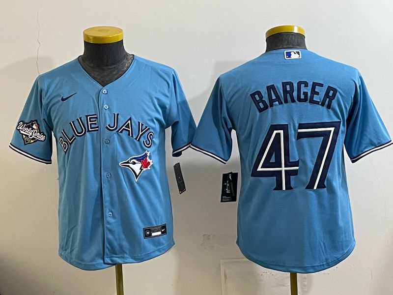 Youth 2025 Nike Toronto Blue Jays #47 Barger Light Blue Game MLB Jersey 03->youth mlb jersey->Youth Jersey